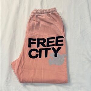 Freecity Pink Joggers with Bold Branding